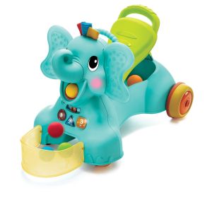 Infantino : 3 IN 1 SET WALK & RIDE ELEPHANT - เก้าอี้ม้านั่งรถเข็นหัดเดิน (ช้าง)