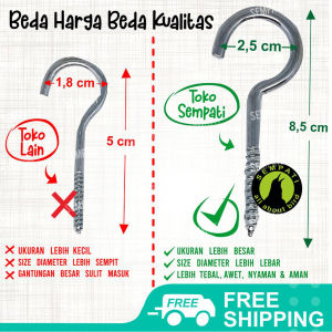 SEMPATI Gantungan Besi Ulir Tempel Atap Plafon Dinding Dior Untuk Pengait Sangkar Kandang Burung (isi 1 pcs) GANTDIOR