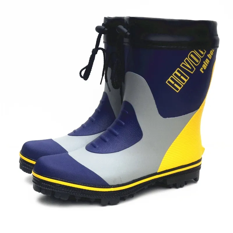 Lesvago 2023 Rain Boots Men Fishing Boots Work Antiskid Rubber
