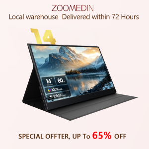 【Local Warehouse】ZOOMEDIN 14/15.6" Single/Dual Screen  Extender Portable Monitor Triple Monitor for 14-16" Laptops with USB-C Port Plug and Play for Windows/Macbook/Switch/PS5