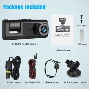 （With WIFI） กล้องติดรถยนต์ กล้องหน้ารถ4K Dash Cam Full HD 1080P 3กล้อง หน้า/หลัง ดูออนไลน์ผ่านมือถือ ที่สุดของความคมชัด Super Night Vision บันทึก 16GB 32GB การ์ดหน่วยความจำ 【ร้านกรุงเทพจัดส่งภายใน 24 ชม】