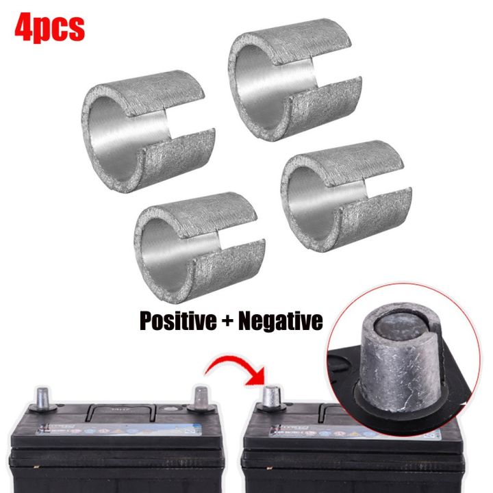 2 Pairs Battery Negative Terminal Adapter Positive Post Shim Lead