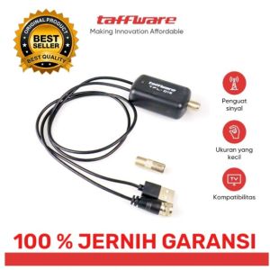 | ORIGINAL GARANSI | Penguat Sinyal Antena TV Digital / Signal Booster Amplifier Boster HD DVB-T2 - Taffware TFL-D15