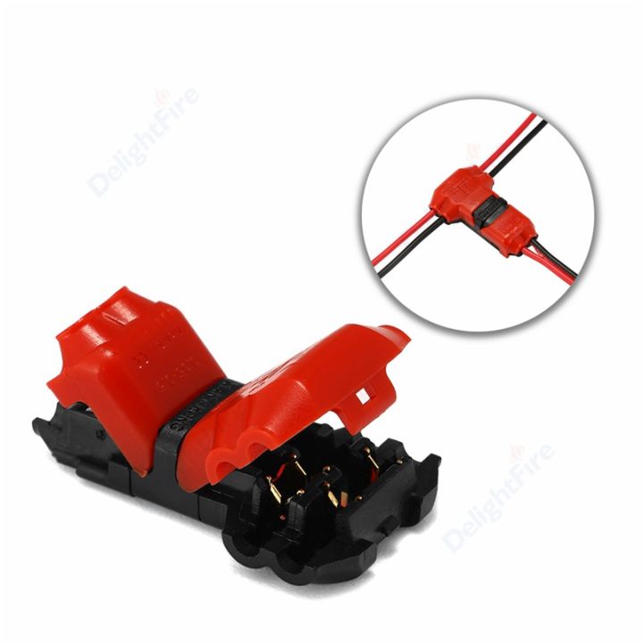 2 Pin Connector T Type Quick Spring Wire Connectors Compact Wire 3 Way