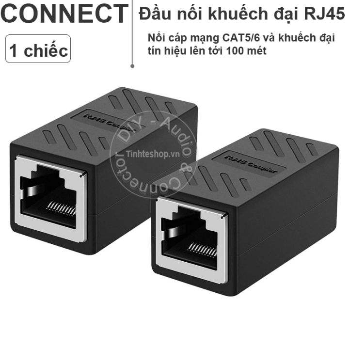 Đầu nối cáp mạng RJ45 Cat5 Cat6 Giagabit - Cục nối và khuếch đại dây mang LAN cổng RJ45