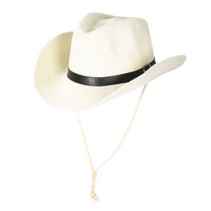 FEELINGS UV Protection Western Cowboy Hat Wide Brim Breathable Straw Cap Fashion Travel Sun Hat Men Women