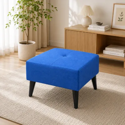 CHF MARCO STOOL Minimalist Ottoman I Fabric Upholstered Bench Chair I Foot Rest Sofa Side Stool