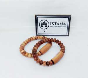 GELANG COUPLE KAYU GALIH BIDARA ARAB KOMBINASI PLAT