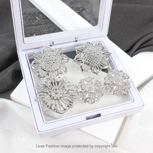 Livas 5 IN 1 Combo Dokoh Brooch Classic Clip Tudung Shawl Bawal Pin Tudung Shoulder Kerongsang For Gift Set Free Box