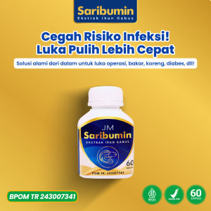 SARIBUMIN Kapsul Ekstrak Ikan Gabus Kapsul Albumin Ikan Gabus Bantu Keringkan Luka Lebih Cepat BPOM