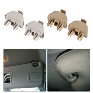2Pcs Sunvisor Fastener Clip Replace 4F0857561 Sun Visor Clip Hook Bracket Retainer for A6-C6 Passat-B7 Polo- Gray/Beige
