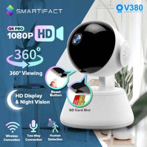 V380 Q6 Pro CCTV Camera Connect Cellphone 1080P IP Security Camera Two-way Audio Motion Detection Smart Home CCTV Camera WIFI Connect Security Surveillance 2MP Wifi Security CCTV with Audio and Speaker - Lazada