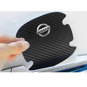 1 Set 4pcs Car Door Handle Inner Bowl Anti Scratch Protector Carbon Fibre Fiber Sticker Proton Honda Toyota Nissan