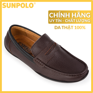 Giày Lười Nam Da Bò Cao Cấp SUNPOLO MU2588 (Nâu)