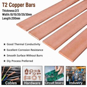 INNEED Độ dày 2/3mm Thanh đồng dẹt Độ tinh khiết cao Chiều dài 200mm Dải đồng nguyên chất Thanh đồng Các dự án tự làm