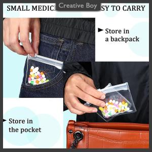 [Creative] 5pcs Pouch túi zippered Pouch tái sử dụng rõ ràng Túi tự niêm phong du lịch y học tổ chức Lưu trữ