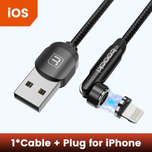 Rotate Magnetic USB Type C Cable For iPhone 12 X Xiaomi Fast Charger Micro USB Type-C Magnet Charging Cable Data Wire