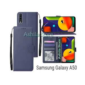 Samsung Galaxy A50 Casing Dompet Flip Cover Leather Premium Case Sarung Buku HP Bisa Standing
