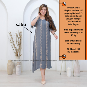 Daster Vanesha Bahan Rayon Santung Premium Busui Tebal Cantik Elegan dengan Pilihan Warna Biru Hijau dan Hijau Tua Resleting Depan