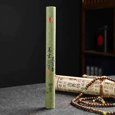 Nhang Không Tăm Tự Nhiên Hộp Nhang Thiền Trầm Hương Gỗ Đàn Hương Ngải Cứu Dài 21 cm