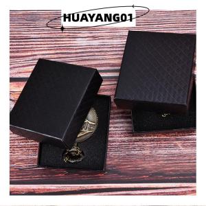 HUAYANG01 [HOT FASHION] กระเป๋าใส่นาฬิกาแบบเรียบง่าย1ชิ้นเคสกระดาษแข็งสีดำของขวัญกล่องหนังนาฬิกา
