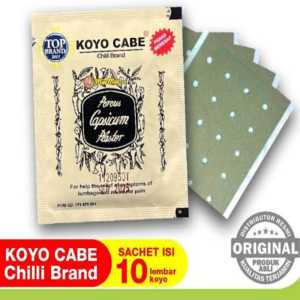 Koyo Cabe Plester Meredakan Encok Pegal Lengan Capsicum Oleoresin 1Sachet isi 10lembar(size 55mm X 45mm).