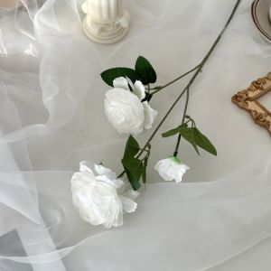 3 Heads Peony Flower Artificial High Quality Home Wedding Decoration Rose Bunga Peony Palsu Ramuan Raya Hari Guru Hari Jadi Bunga Hiasan Dekorasi Feast Festival Party 3头洋牡丹仿真花玫瑰花