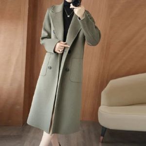 viviqueen Women Mid-Long Woolen Coat Plus Size Fashionable Elegant Winter Jacket Coat