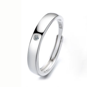 S925 Sterling Vòng Tròn Bạc Cho Đám Cưới Vài phiên bản Hàn Quốc Nhẫn hở Cho Nam Giới Và Phụ Nữ Kích thước có thể điều chỉnh Món Quà Kỷ Niệm