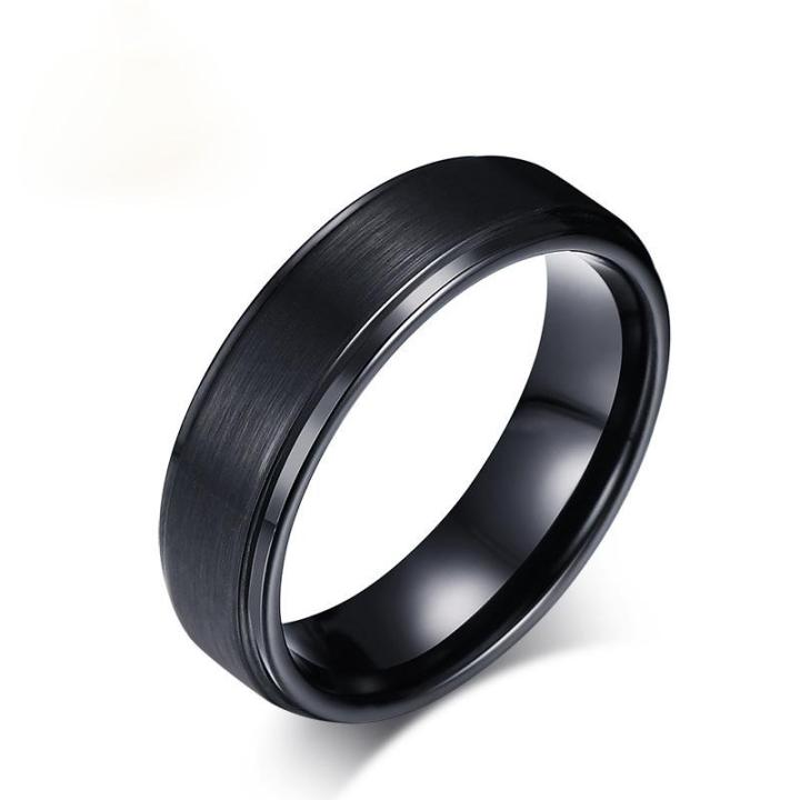 Black Wedding Band Tungsten Carbide Rings Men 8mm Matte Finish Beveled  Edges Comfort Fit Band Ring Jewelry Lazada PH