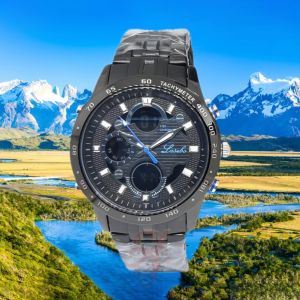 AJ SHOP JAM TANGAN PRIA LASEBO LSB863G DUAL TIME RANTAI STAINLESS STEEL JAM TANGAN PETUALANG