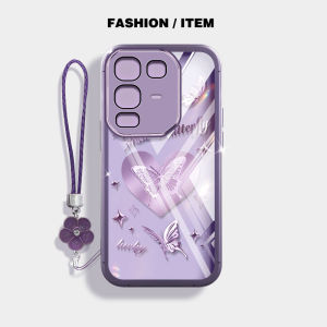 VRQR INS Phone Case For infinix Note 50 Pro Plus Note 50X Note 50S X6858 X6855 X6857B X6870 X6856 Note 50 Pro+ Love Rose Butterfly Fresh Casing