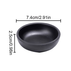 MMLUCK Japanese Style Melamine Sauce Dishes Black Multi-grid Seasoning Plate Multifunction Soy Sauce Dish Snack Plate For Storage Plate