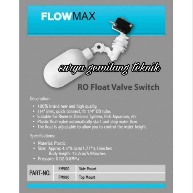 Ro System Float Switch RO FLOAT VALVE SWITCH OTOMATIS SWITCH VALVE REVERSE OSMOSIS | Lazada ...