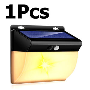 206LED Solar Light Outdoor Waterproof Warm Light Solar Wall Light Heavy Duty Solar Motion Sensor Security Garden Lights Smart Day/Night Auto Switch Floodlights Suitable for Gardens Balconys Streets
