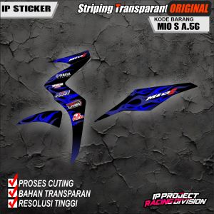 (COD) STICKER STRIPING MOTOR YAMAHA MIO S VARIASI DESAIN RACING HOLOGRAM DAN TRANSPARAN KODE A.56