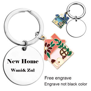 Free customized House warming Gifts New Home Keychain Name Keychain