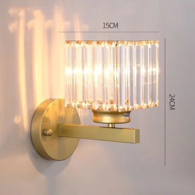 Modern Crystal Wall Light Luxury Crystal Wall Light Creative Round/Square Style E27 Wall Lamp For Cafe Bar Corridor Home Decor