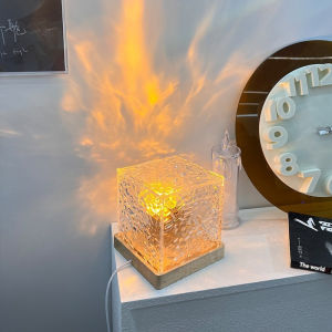Night Light Dynamic Water Ripple LED LAMP Projector Flame Atmosphere Dreamy Desk Lamp