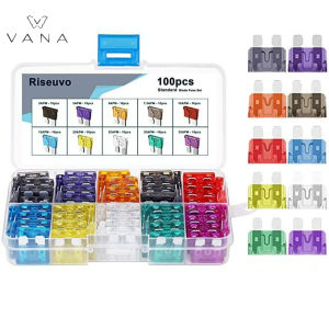 VANA 100pcs Assortment Car Standard Blade Fuses (2A 3A 5A 7.5A 10A 15A 20A 25A 30A 35A)