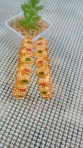 MATTE FINSIH RUBY AND EMERALD STONE WORK BEAUTIFUL BANGLES S( 2)