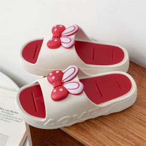 รองเท้าแตะผู้หญิงสำหรับใส่ในบ้านราคาสูงกันลื่นรองเท้าส้นสูงใหม่รองเท้าแตะส้นหนาเสื้อนอกน่ารักแบบใหม่