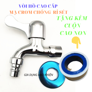 Vòi nước vòi hồ cao cấp mạ Crom chống rỉ an toàn(tặng kèm cao su non)-GIA DỤNG HẠO-NHIÊN