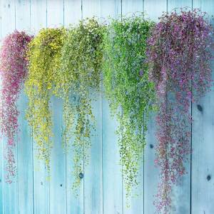 Artificial Fake Silk Flower Vine Hanging Garland Plant Hanging basket Orchid rattan Home Garden Wedding Decor