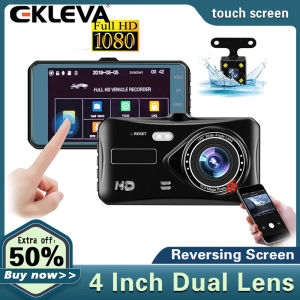 EKLEVA Full HD 1080P Dual Dash Cam 4.0 Inch LCD Screen Car Dash Cam DVR Front Camera and Rear View Cam 170 Degree Wide Angle