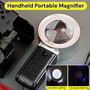Portable Magnifier With Dual Lights Led+Uv 30x Magnification For Reading Small Print Mini Pocket Magnifying Glass For Seniors