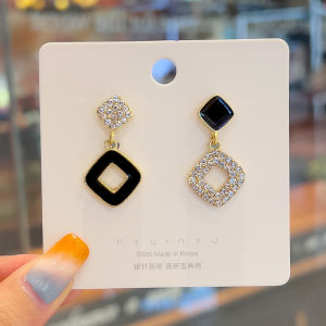 Anting Tusuk Hijab Wanita Korea Motif Segi Ketupat Stud Drop Hook Earrings Giwang Jilbab Fashion Aksesoris Anting Hello Girl E17