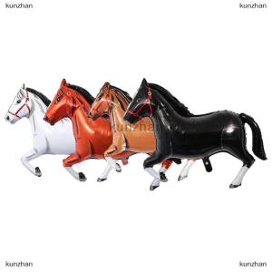 [COD] kunzhan Horse Shaped Aluminum Film Balloon Birthday Decoration Horse Balloon Equestrian Decoration Event Party Decoration