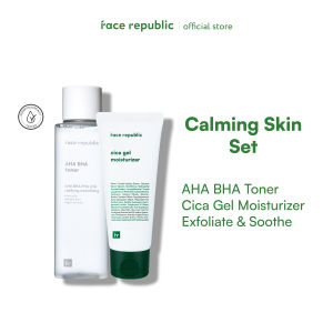 Face Republic Calming Essentials Duo Set [Oily Acne Skin Soothing CICA Toner Moisturizer KBeauty Korean Skincare]