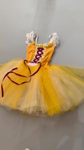 Yellow Ballet Tutu Dress Girls Dance Clothes Professional Swan Lake Ballerina Dress Kids Modern Dance Party Ballet Costume